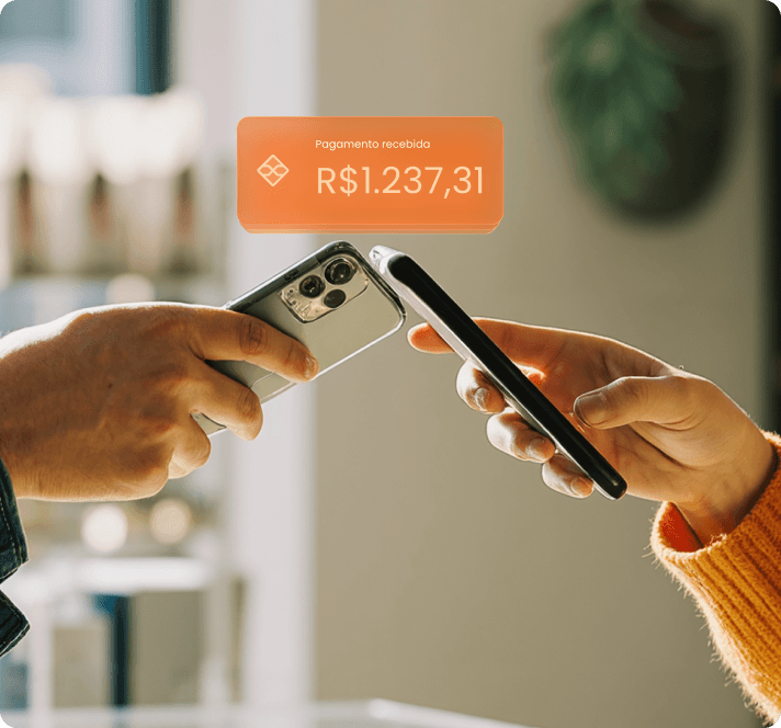 Pagamento por aproximação entre dois celulares